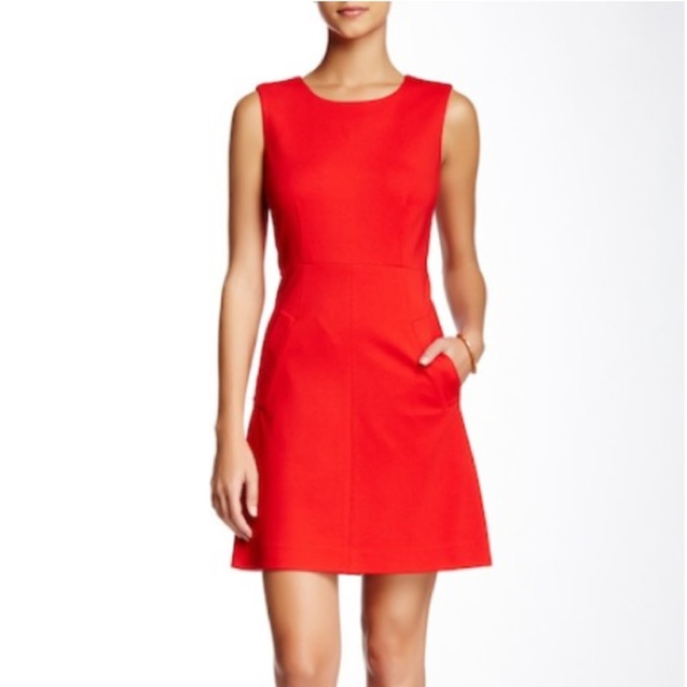 DVF Carpreena Mini Ponte Dress Sleeveless Pockets